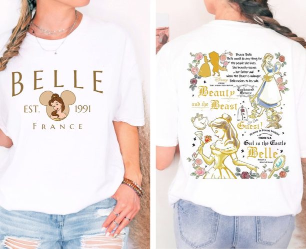 Disney Shirt, Retro Disney Princess Shirt, Disney Comfort Colors Shirt, Beauty And The Beast Shirt