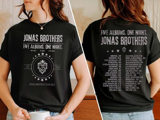 Jonas Brothers Double Sided T shirt, Jonas Brothers Tour Shirt, Concert 2023 Retro Unisex Gift, Jonas Retro 90's Sweater