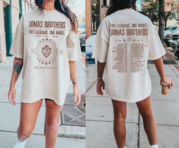 Jonas Brothers Double Sided T shirt, Jonas Brothers Tour Shirt, Concert 2023 Retro Unisex Gift, Jonas Retro 90's Sweater