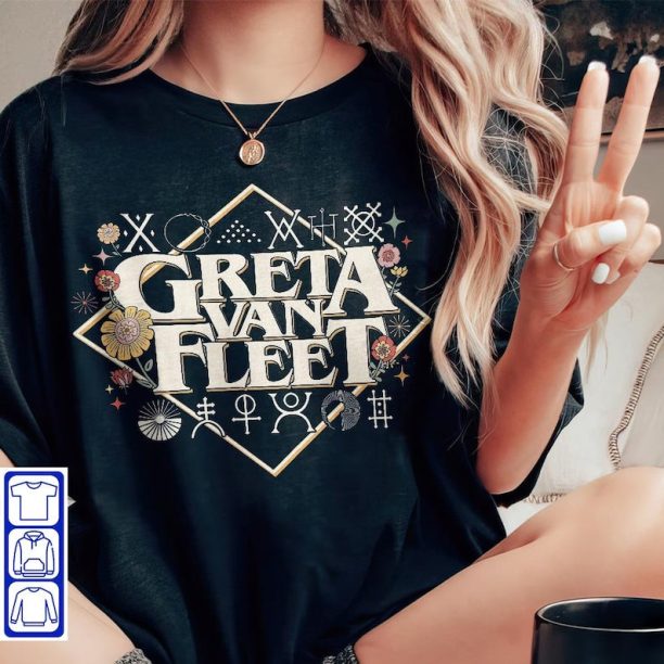 Greta Van Fleet T-Shirt, Greta Van Fleet Merch, Retro Greta Van Fleet T-Shirt, Dream In Gold Tour 2023 T-Shirt