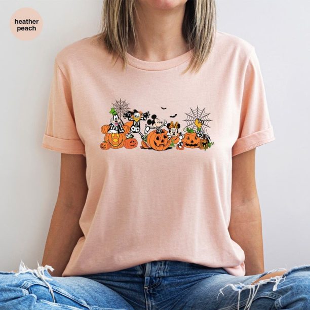 Disney Pumpkin Shirt, Mickey Mouse and Friends T-Shirt, Toddler Halloween TShirts, Skeleton Graphic Tees, Kids Spooky Season Clothing