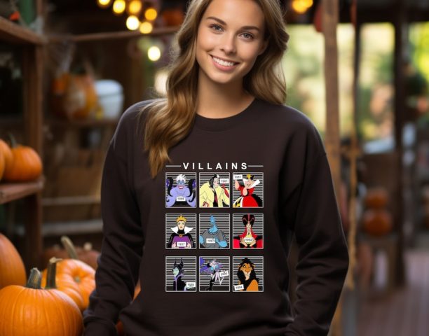 Retro Vintage 90s Disney Villains Sweatshirt, Disney Halloween Hoodie, Halloween Party Tee, Villains Squad