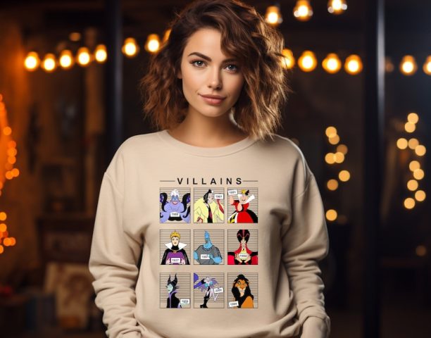 Retro Vintage 90s Disney Villains Sweatshirt, Disney Halloween Hoodie, Halloween Party Tee, Villains Squad