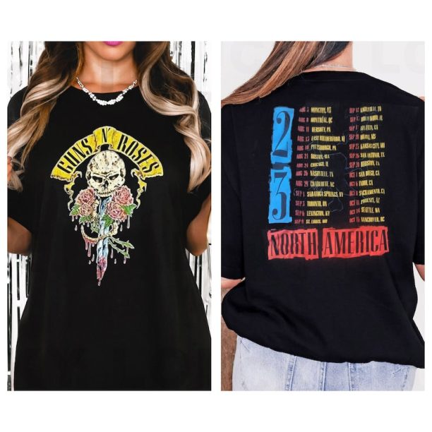 Guns And Roses TShirt, Guns N' Roses Shirt, North American World Tour 2023 Shirt, Guns N Roses Vintage Shirt,90s Band Shirt, Rock Band Shirt