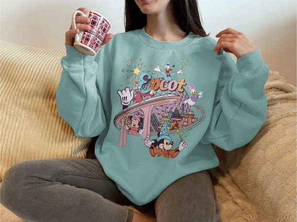 Mickey & friends Epcot center shirt, Figment Epcot Sweatshirt, World traveler Epcot Tee, Family Disney vacation shirt, 2023 epcot drinking