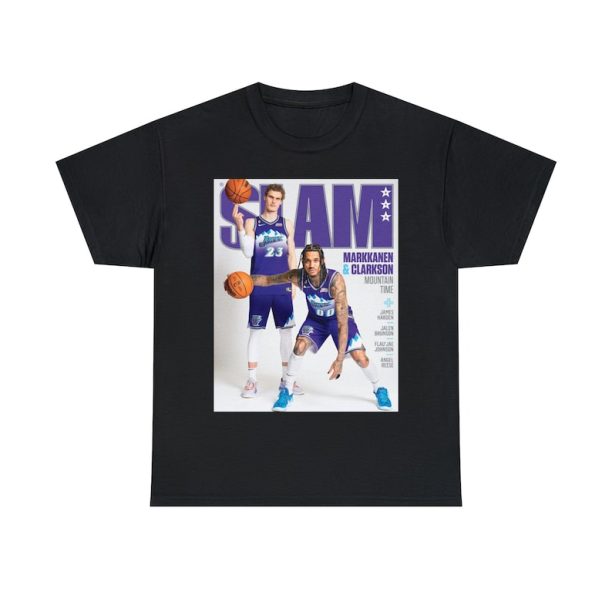 Lauri Markkanen and Jordan Clarkson Utah Jazz NBA Slam Cover Tee Shirt