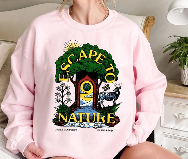 Escape to Nature T-Shirt Sweatshirt, Greta Van Fleet shirt, Escape To Nature Shirt, 2023 Tour shirt