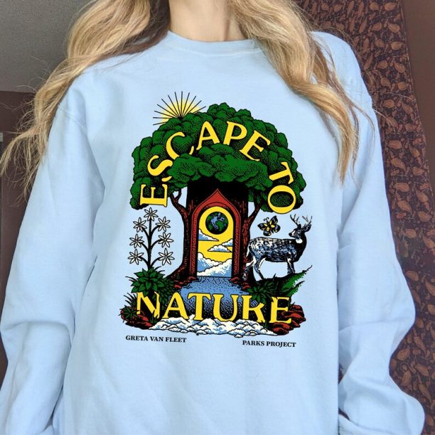 Escape to Nature T-Shirt Sweatshirt, Greta Van Fleet shirt, Escape To Nature Shirt, 2023 Tour shirt