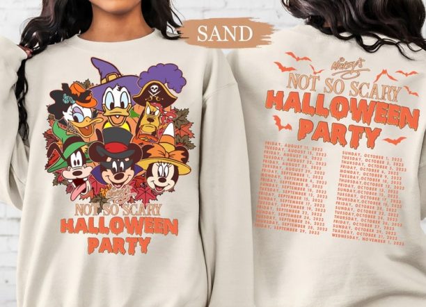 Disney Mickey'S Not So Scary Halloween Party 2023 Sweatshirt, Disney Halloween Party Shirt, Mickey And Friends Halloween Shirt