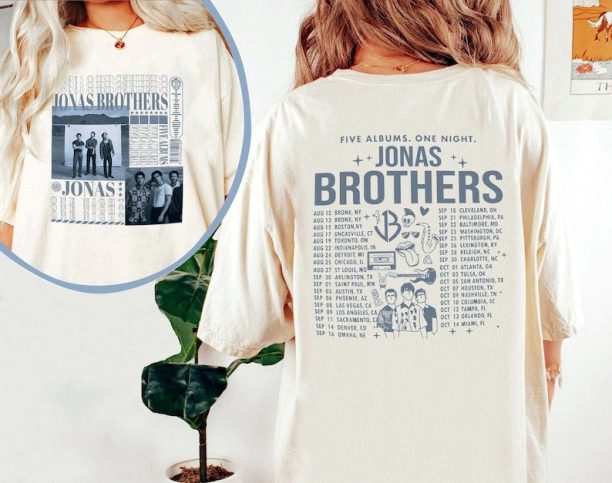 Jonas Brothers Double Sided T shirt, Jonas Brothers Tour Sweatshirt, Concert 2023 Retro Unisex Gift