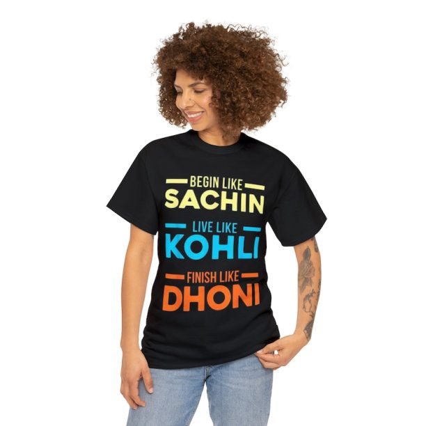 MS Dohni Virat Kohli Sachin Tendulkar Indian Cricket Tee Shirt