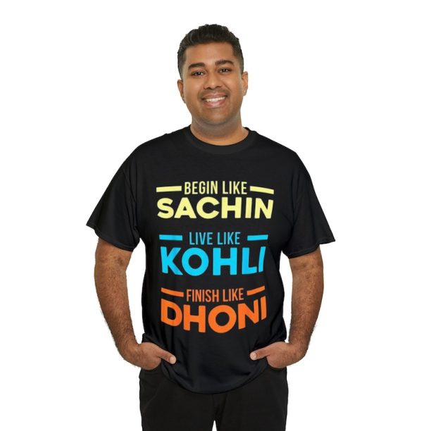 MS Dohni Virat Kohli Sachin Tendulkar Indian Cricket Tee Shirt