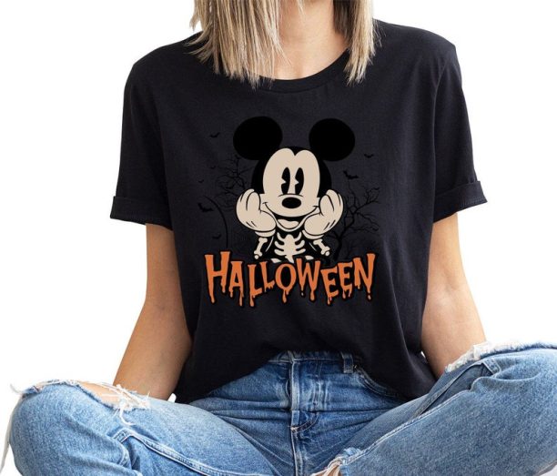 Mickey Mouse Shirt, Halloween Shirts, Disney Shirts, Halloween Gifts, Toddler Boy Outfit, Skeleton Graphic Tees, Spooky Season Clothes