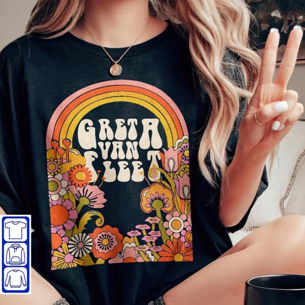 Greta Van Fleet Sweatshirt, Retro Greta Van Fleet Shirt, Greta Van Fleet Merch, Dream In Gold Tour 2023 Shirt