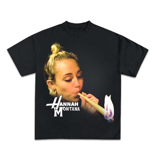 Hannah Montana Funny Smoking Unisex tee Homage Graphic Unisex, Bootleg Retro 90's Fans