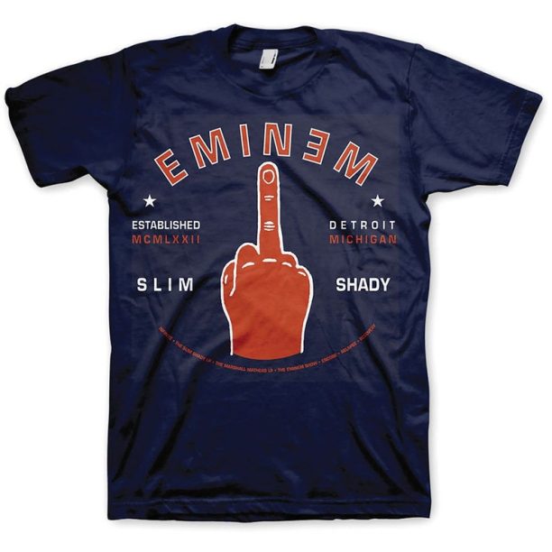 Vintage T-Shirt - Eminem Unisex Detroit Finger Slim Shady '00s Hip Pop Rap God Band Tee