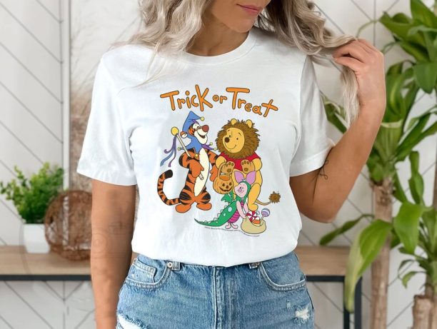 Disney Winnie The Pooh Halloween Group Shot Trick Or Treat Shirt, Disneyland Halloween Matching Family Shirts