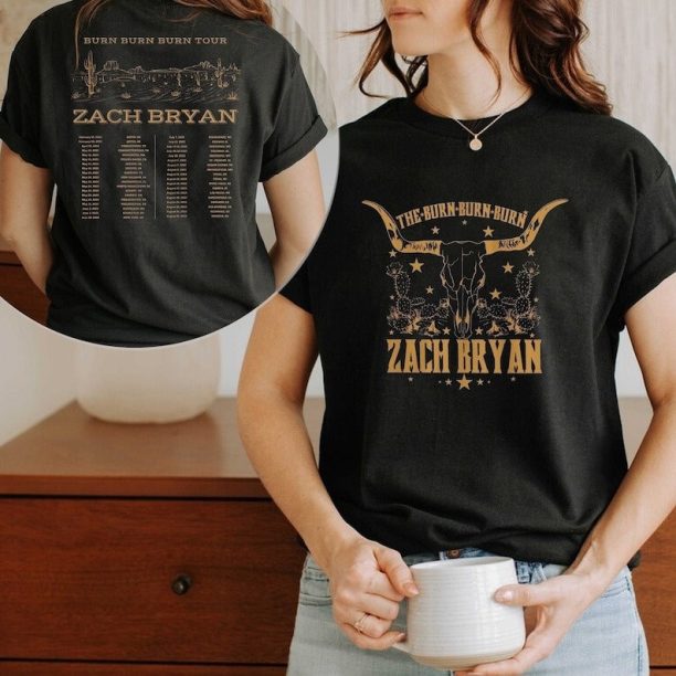 Zach Bryan Shirt, The Burn Burn Burn Tour 2023 TShirt For Fan, Zach Bryan Concert Fan Shirt