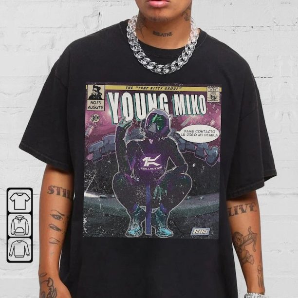 Young Miko Comic Shirt, 90S Vintage Merch Book Art Trap Kitty Album Trap Kitty World Tour 2023 Graphic Tee Gift For Fan