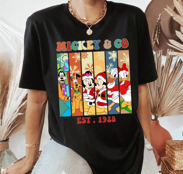 Disney Mickey & Co Est 1928 Christmas Shirt, Santa Mickey and Friends, Mickey's Very Merry Xmas, Disneyland Christmas Family Matching Shirt