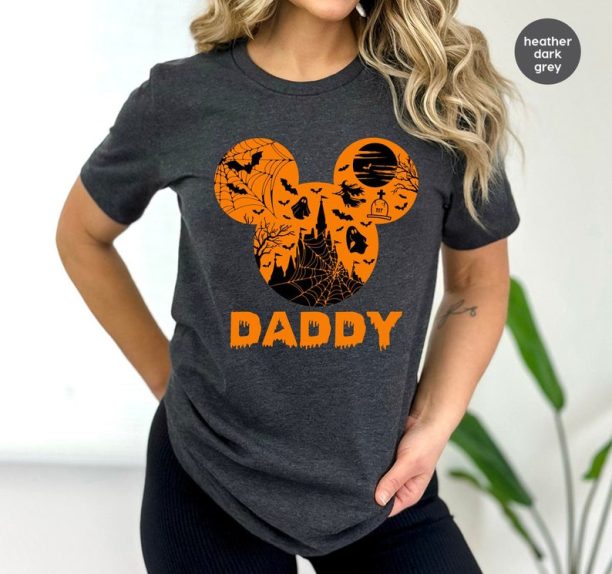 Halloween Daddy Shirts, Mickey Mouse Tshirt, Ghost T-Shirt, Cool Halloween Gifts, Gift for Dad, Witch Graphic Tees, Disney World Clothing