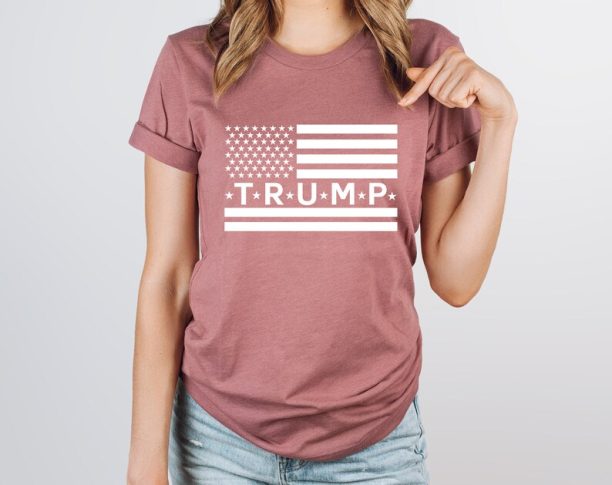 Trump Flag Shirt, 2024 Trump Shirt, Republican T Shirt, Voting Shirt, MAGA Ladies Shirt, MAGA 2024, Trump Election Tee