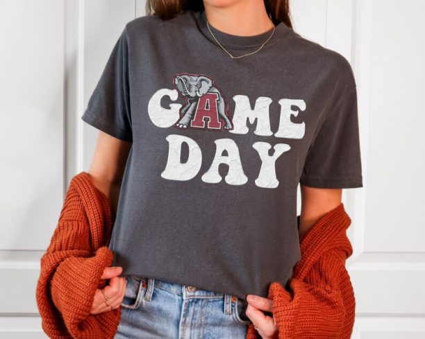 Game Day Shirt, Retro Alabama Graphic Design Shirt, Distressed Comfort Colors T-shirt Football Fan Apparel College Gift