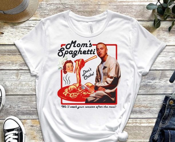 Moms Spaghetti, Eminem Shirt, Spaghetti Shirt, Italian Food Shirt, Italian Enjoyer Tee, Gen Z Humor, gen Z Shirt