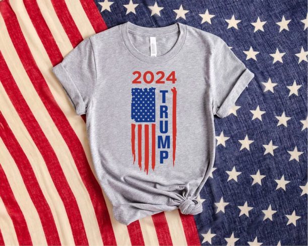 Trump Flag Shirt, 2024 Trump Shirt, Republican T Shirt, Voting Shirt, MAGA Ladies Shirt, MAGA 2024, MAGA Men's Shirts