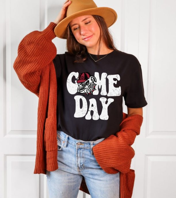 Game Day Shirt Retro Georgia Graphic Design shirt Distressed Bella Canvas T-shirt Football Fan Apparel College Gift Cute