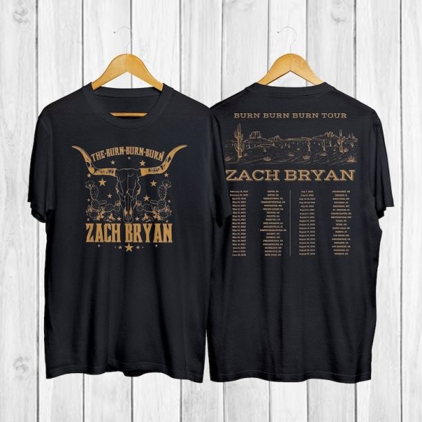 Zach Bryan Shirt, The Burn Burn Burn Tour 2023 TShirt For Fan, Zach Bryan Concert Fan Shirt