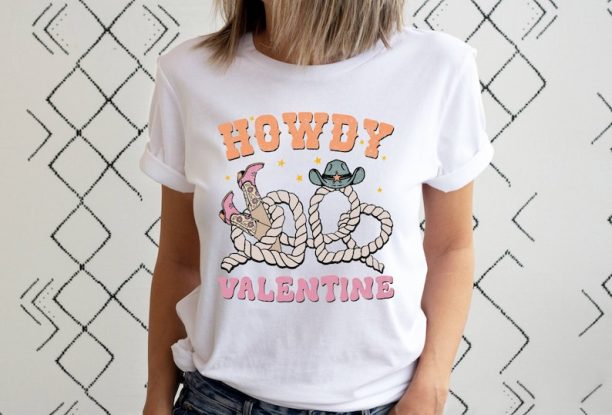 Howdy Valentine Shirt, Howdy Valentines Day T-Shirt, Western Valentine's Day Shirt, Howdy Girl Shirt, Western Cowgirl Valentines Day Gift