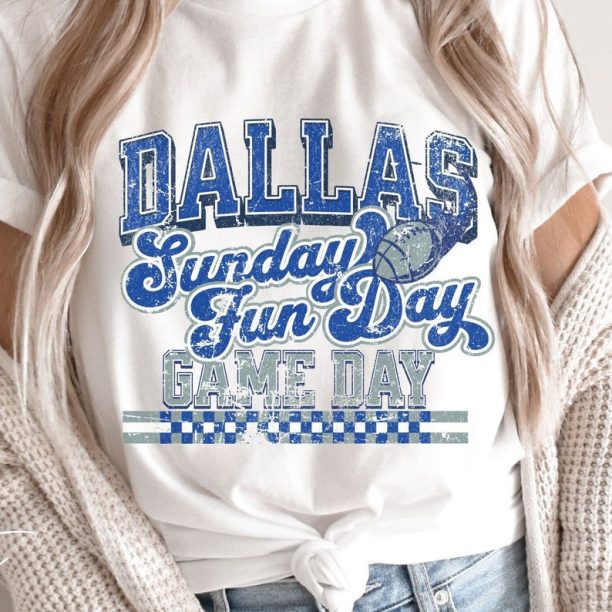 Dallas Football Fan T-Shirt, Cowboys football fan, cute football T-Shirt, Dallas Tee, Football fan gear, football season