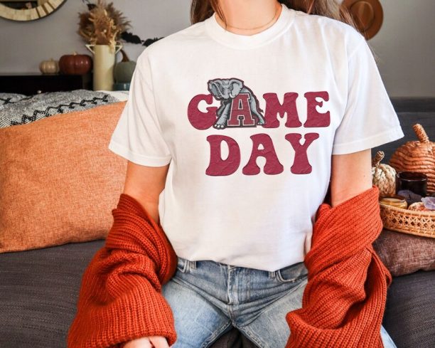 Game Day Shirt, Retro Alabama Graphic Design Shirt, Distressed Comfort Colors T-shirt Football Fan Apparel College Gift