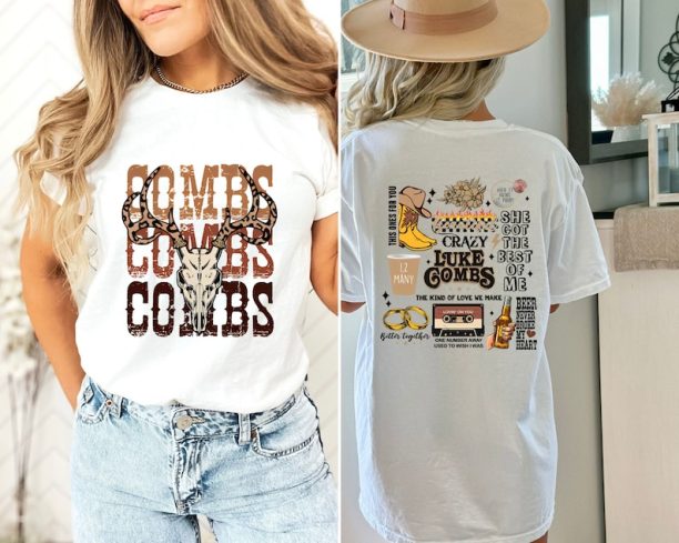 Combs Bullhead Shirt 2 Side, Country Music Shirt, Luke Combs World Tour 2022, Cowboy Combs, Luke Combs Fan, Cowgirl Tee