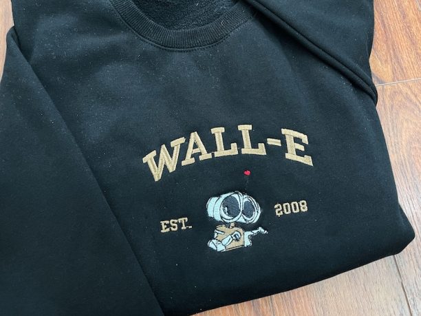 Walle Eve Couple Embroidered Sweater, Cartoon Sweatshirts, Embroidered Sweatshirt, Trending Crewneck