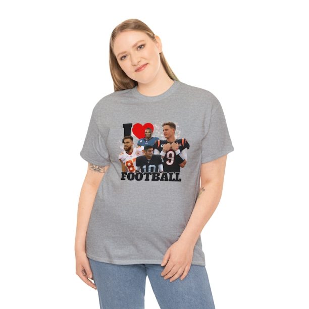 I Love Football Tshirt, Joe Burrow Shirt, NFL Vintage shirt, 90s Jimmy Garoppolo Gear, Funny Travis Kelce Shirt