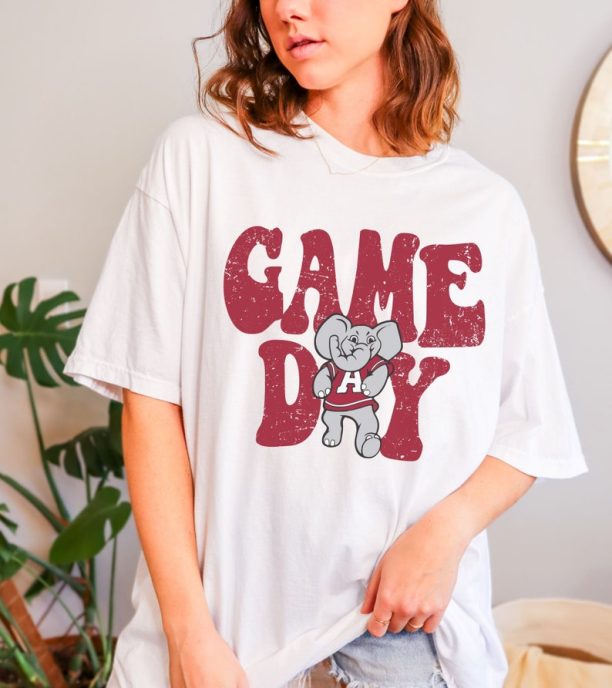 Game Day Shirt Retro Alabama Graphic Design shirt Distressed Bella Canvas t-shirt Football Fan Apparel College Gift Cute