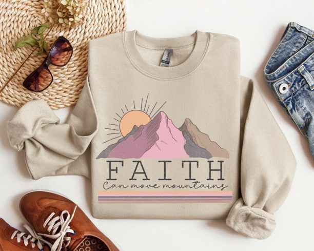 Faith Can Move Mountain shirt, Religious shirt, Christian shirt, Church shirt, Bible Verse shirt, Faith Shirt