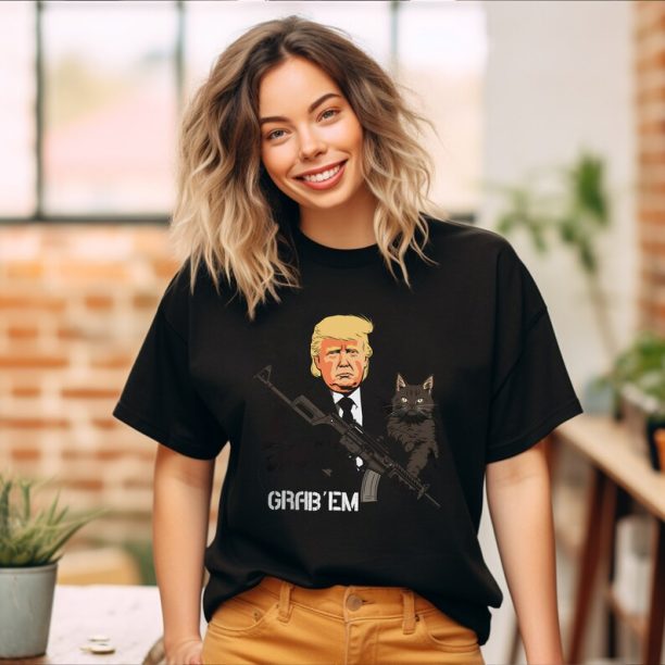 Funny Trump Cat Grab' Em T-shirt - Funny Trump Shirt - Donald Trump Shirts - Funny Cat Shirts - Sarcastic Gift For a