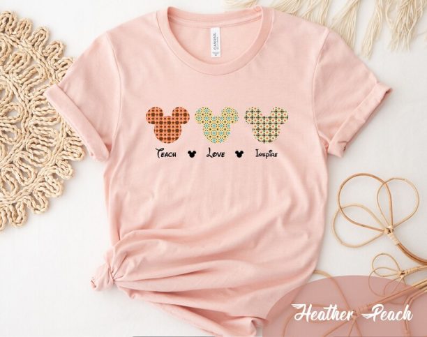 Cute Teacher Shirt, Teach Love Inspire Shirt, Mickey Teacher Shirt, Teacher Appreciation Gift, Disney Teacher Tee