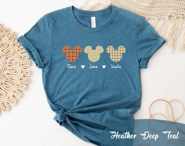 Cute Teacher Shirt, Teach Love Inspire Shirt, Mickey Teacher Shirt, Teacher Appreciation Gift, Disney Teacher Tee