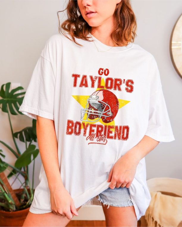 Go Taylors Boyfriend Shirt Funny TS Inspired Shirt Football Shirt KC Football Shirt