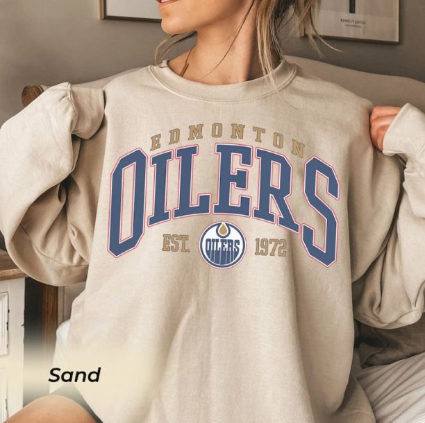 Vintage Edmonton Oilers Sweatshirt, Oilers Tee, Hockey Sweatshirt, College Sweater, Hockey Fan Shirt