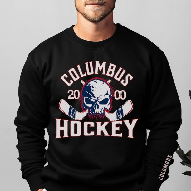 Columbus Hockey Sweatshirt, Columbus Hockey Crewneck, Columbus Skull Sweatshirt, Columbus Hockey Crewneck Cute