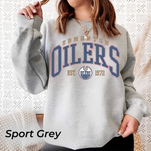 Vintage Edmonton Oilers Sweatshirt, Oilers Tee, Hockey Sweatshirt, College Sweater, Hockey Fan Shirt