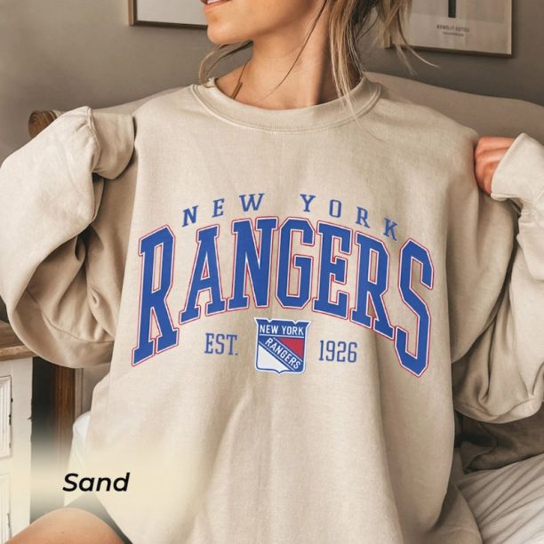 Vintage New York Rangers Sweatshirt, Rangers Tee, Hockey Sweatshirt, College Sweater, Hockey Fan Shirt