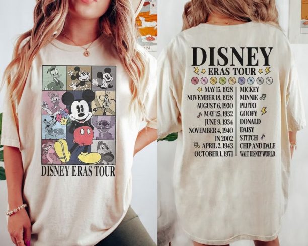 Vintage Disneyland Eras Tour Comfort Color Shirt, Mickey And Friends Shirt, Retro Walt Disneyworld, Disney Eras Tour