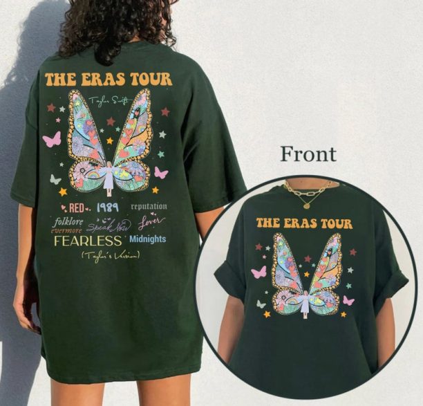 The eras tour Butterfly 2side tshirt , Eras Tour 2023 Shirt ,Eras Tour Album shirt