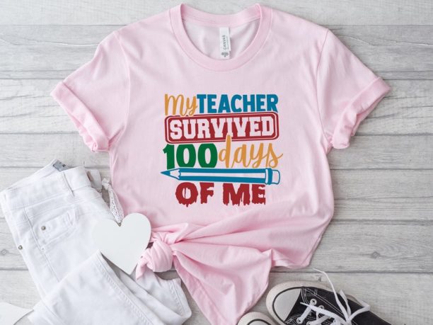 My Teacher Survived 100 Days Of Me Shirt, 100 Magical Days, 100 Days Of School, Teacher Life Shirt